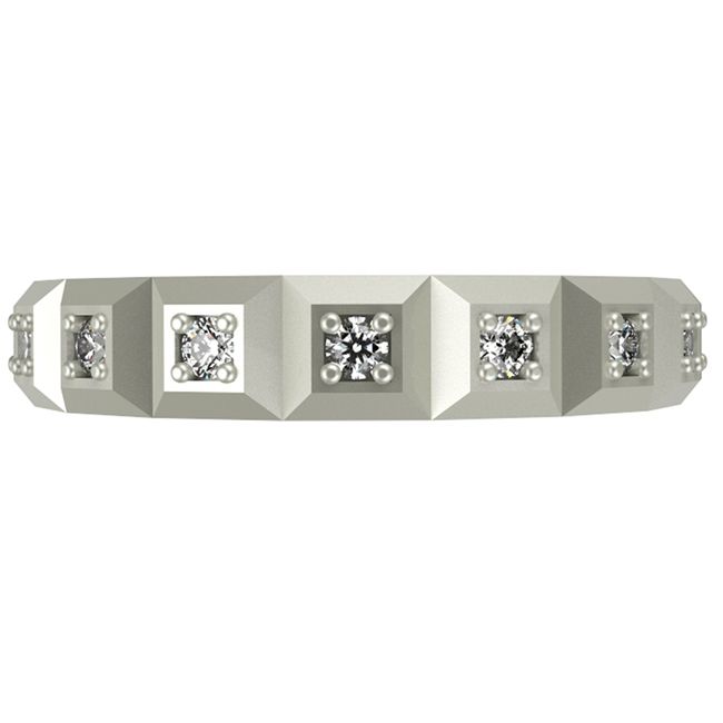 14k Solid Gold Half Eternity Diamonds Band (0.18.ct.tw)