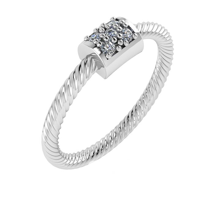 14k White Braided Shank Bar Diamond Band (0.10.ct.tw)