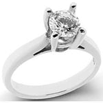 14k White Gold Round Diamond Solitaire Ring (0.40.ct.tw)