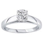 14k White Gold Round Diamond Solitaire Ring (0.40.ct.tw)