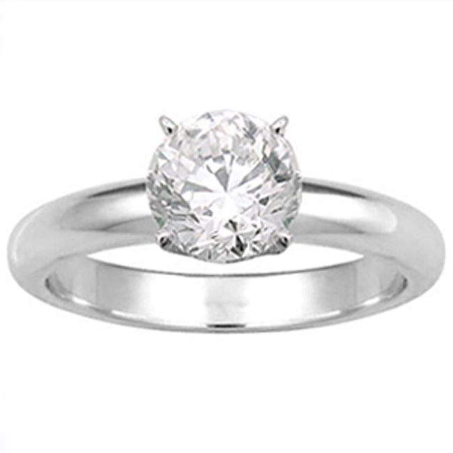 14k White Gold Round Diamond Solitaire Band (0.50.ct.tw)