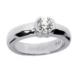 14k Gold Round Split Bezel Solitaire Diamond Ring (0.50.ct.tw)