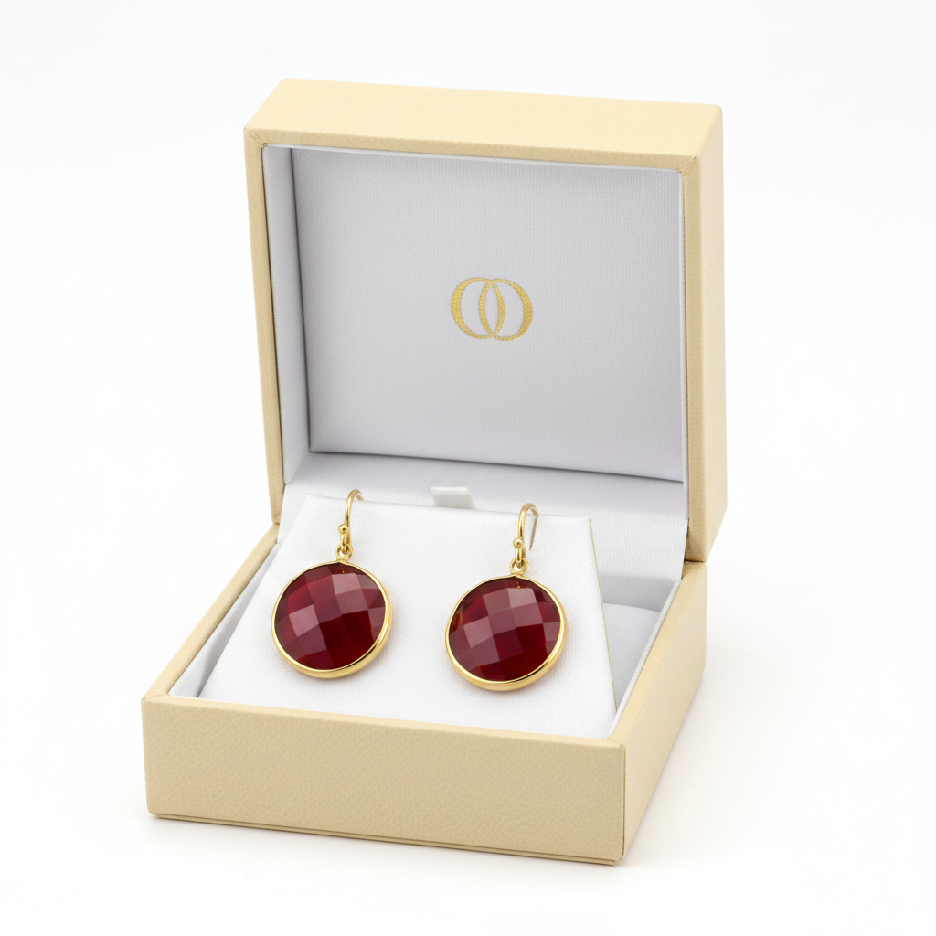 Red Agate Earrings in Gift Box