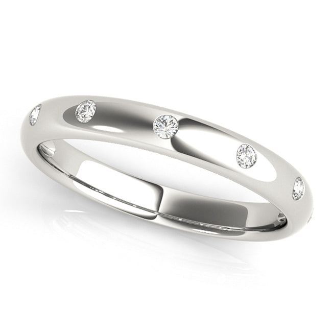 14k Solid White Gold Diamond Wedding Band (0.20.ct.tw)