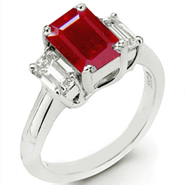 14k Gold Octagon Ruby Diamond Ring (1.60.cts.tw)