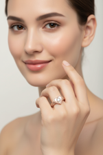 Rose Gold Heart Ring on Full Face Model