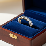 Round Diamond Eternity Band in Royal Blue Box