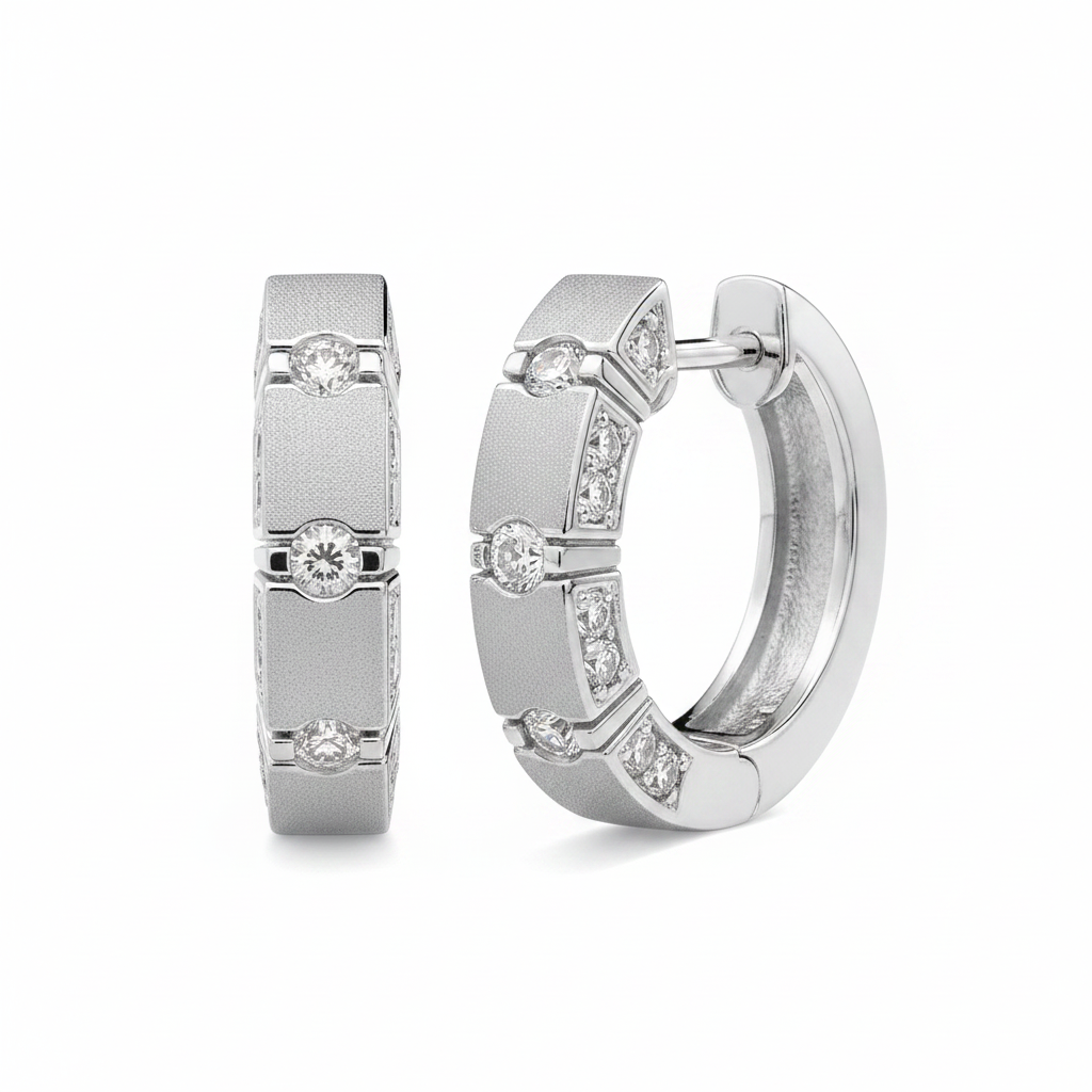 Round Diamond Huggie 0.54 WG - White BG