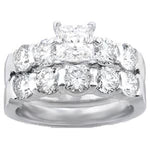 14k Gold Princess Round Diamond Bridal Set Rings (1.40.cts.tw)