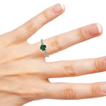 14k Diamond Green Forest Engagement Ring On Woman Hand (0.75.ct.tw)