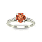 14k Gold Orange Cognac Solitaire Diamond Ring (0.65.ct.tw)