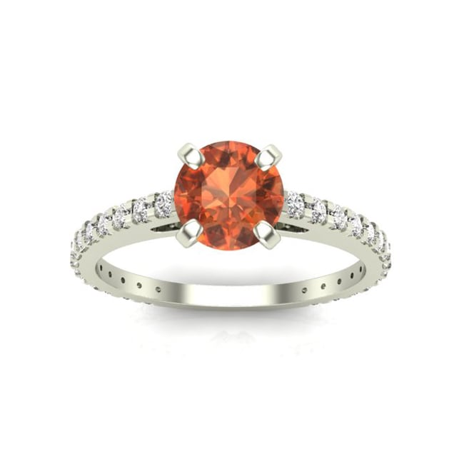 14k Gold Orange Cognac Solitaire Diamond Ring (0.65.ct.tw)