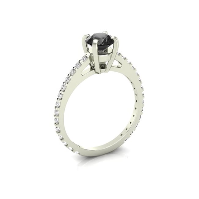 14k Round Cut Black Solitaire Diamond Ring (0.65.ct.tw)