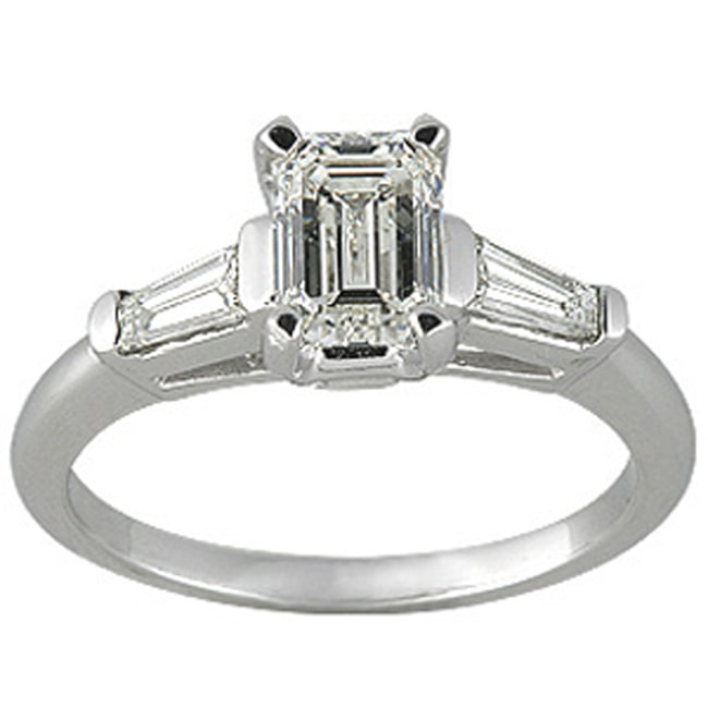 14k Gold Emerald Baguette Diamond Ring (0.70.ct.tw)