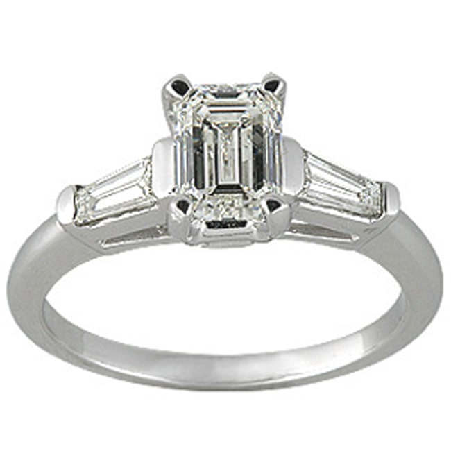 14k Gold Emerald Cut Baguette Diamond Bands (1.24.cts.tw)