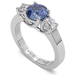 14k Gold Diamond Round Sapphire Ring (1.64.cts.tw)