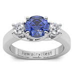 14k Gold Diamond Round Sapphire Ring (1.64.cts.tw)