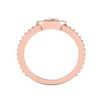 14k Gold Diamond Milgrain Heart-Shape Bezel beaded Shank (0.10.ct.tw)