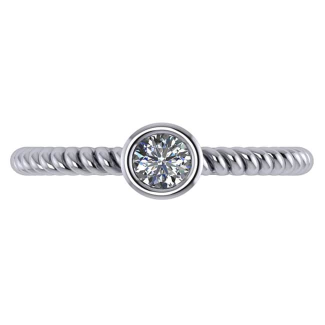 14k Gold Twisted Shank Solitaire Diamond Ring (0.25.ct.tw)