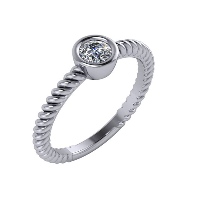 14k Gold Twisted Shank Solitaire Diamond Ring (0.25.ct.tw)