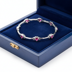 Ruby Heart Bar Bracelet in Box