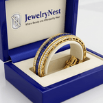 14k Yellow Gold Sapphire Diamond Art Deco Style Bracelet (5.30.cts.tw) - JewelryNest LLC