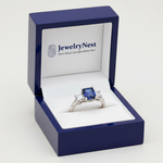 Sapphire Diamond Ring in Royal Blue JewelryNest Box