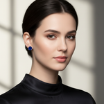 Sapphire Prong Stud Earrings on Face