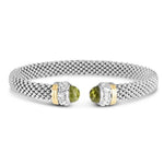 Sterling Silver Gold Peridot Popcorn Cuff (2.20 ct.tw)