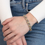 Sterling Silver 18K Gold Marina Link Bracelet On Man Hand (32.40 gr. tw)