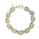 Sterling Silver 18K Gold Marina Link Bracelet (32.40 gr. tw)