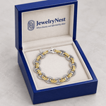 Sterling Silver 18K Gold Marina Link Bracelet (32.40 gr. tw) - JewelryNest LLC