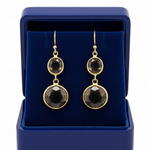 Smoky Topaz Drop Earrings in Royal Blue Box