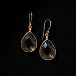 Smoky Topaz Earrings - Flat Lay