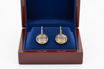Smoky Topaz Earrings in Wooden Royal Blue Box