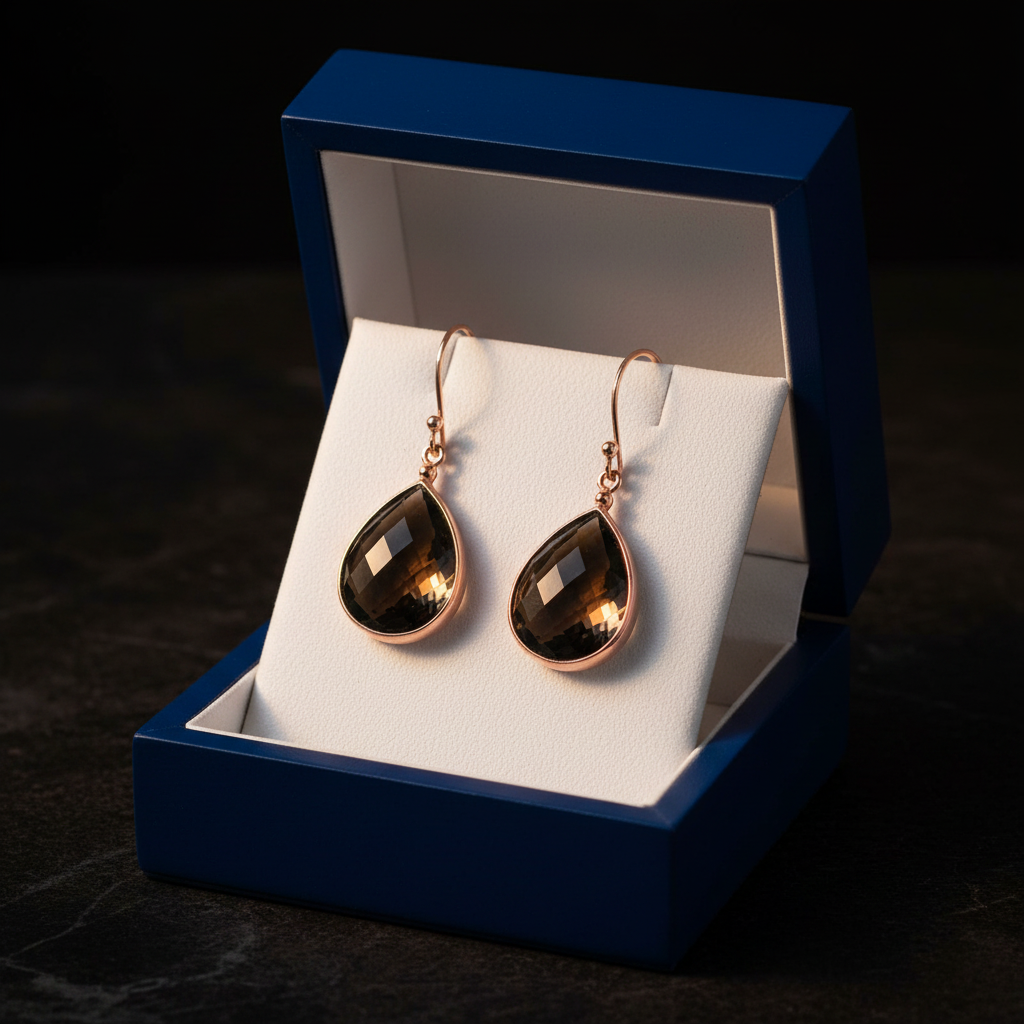Smoky Topaz Earrings - Jewelry Box