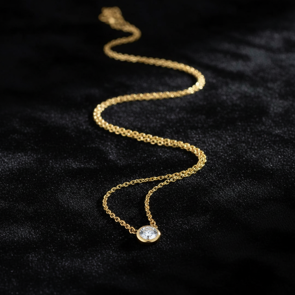 Solitaire Necklace - Flat Lay