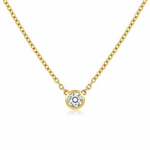 Solitaire Necklace - White BG