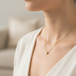 Solitaire Necklace - Worn