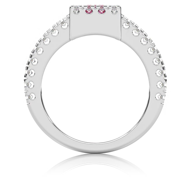 14k Gold Square Pink Sapphire Diamond Ring (0.96.cts.tw)