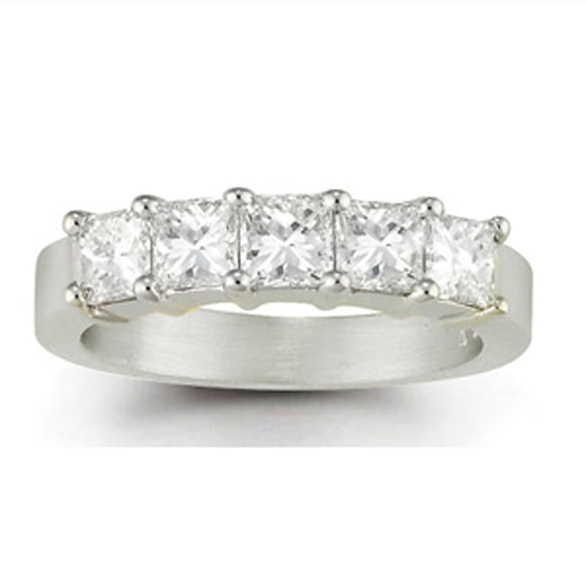 14k Gold Five Princess Cut Diamond Band (1.0.ct.tw)