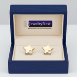 14k Solid Gold Star Diamond Stud Earrings, 0.04 ct TW - JewelryNest LLC