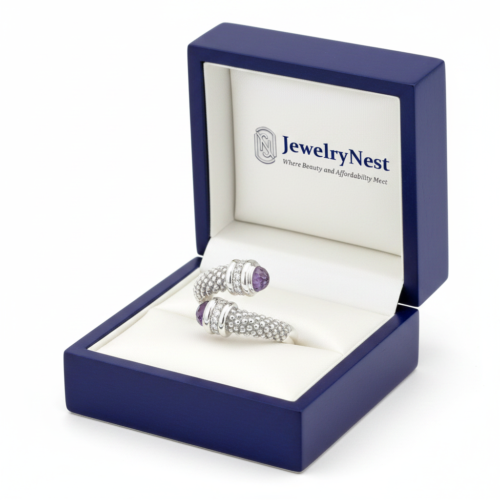 Sterling Silver Amethyst Ring in JewelryNest Box