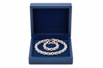 Sterling Silver Cable Edge Rolo Necklace in Royal Blue Wooden Box