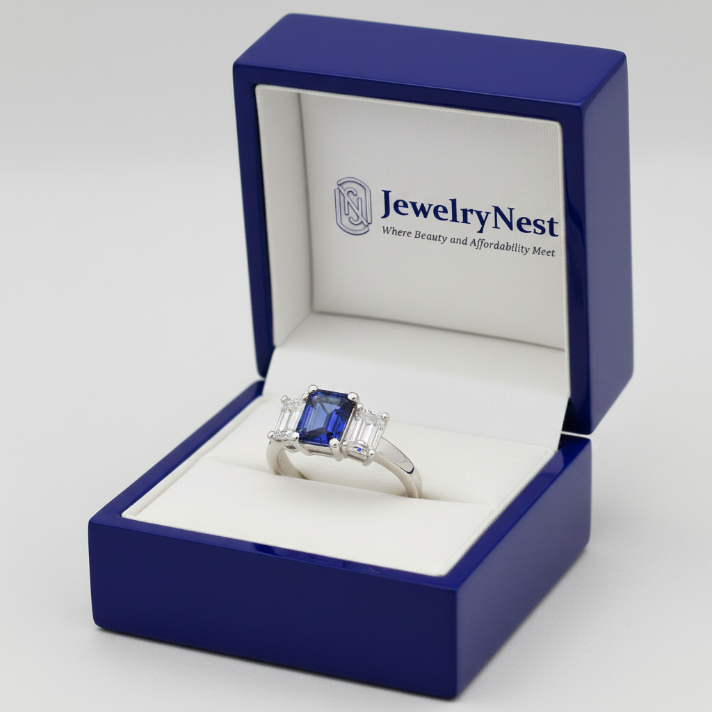 Tanzanite Ring in Royal Blue JewelryNest Box
