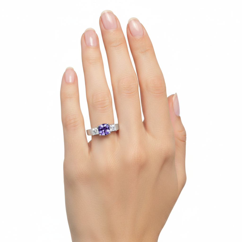 Tanzanite Ring on Model Hand