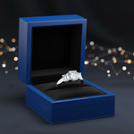 Three Stone Emerald Cut Diamond Ring in Gift Box