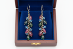 Tourmaline Blue Topaz Earrings in Wooden Royal Blue Box