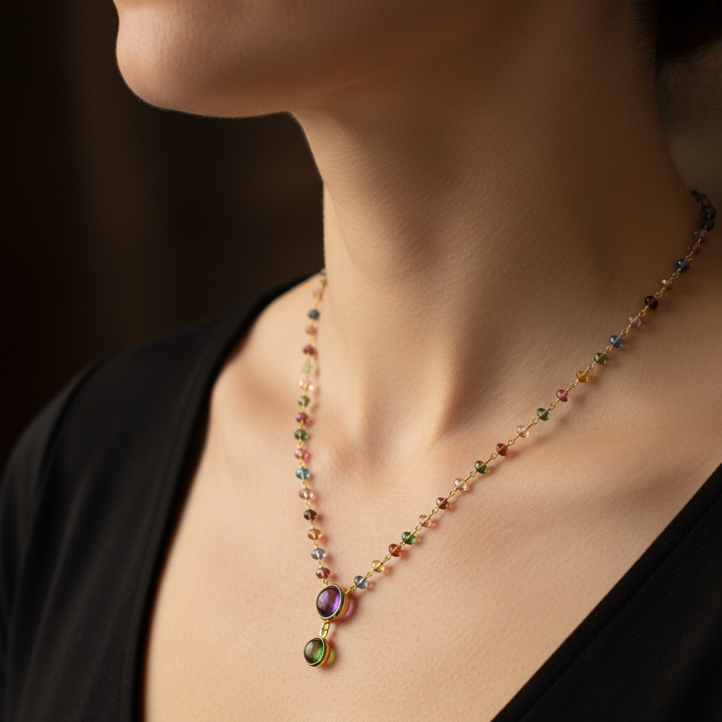 Tourmaline Necklace - On Model