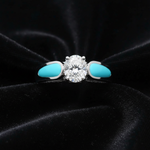 Turquoise Diamond Ring - Flat Lay